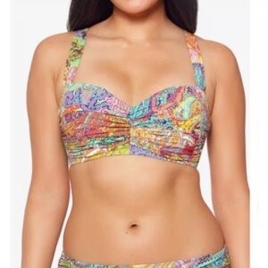 Bleu Rod Beattie Bohemian Paradise Sarong Hipster Bikini Bottoms SZ 8, top 34DD